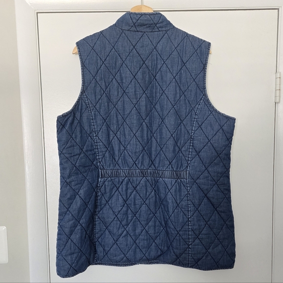 Coldwater Creek Denim Quilted Vest Size XL - Picture 2 of 4